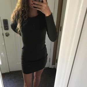 FOREVER 21: RIBBED OLIVE BODY-CON